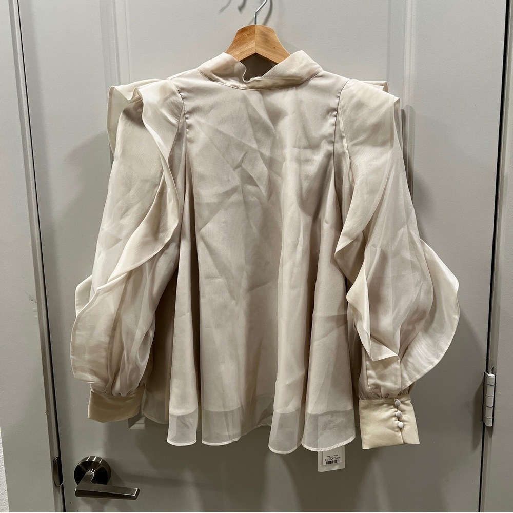 SNIDEL Organic See Through Puff Sleeve Blouse